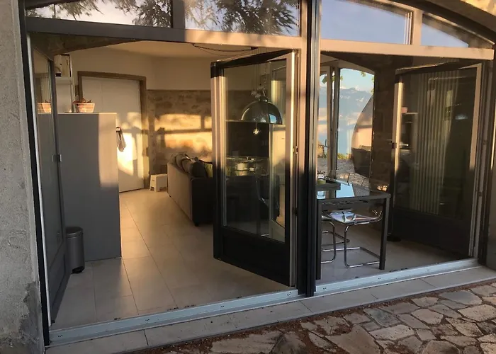 Panoramic In The Vineyard,stunning Views Of And Alps Puidoux